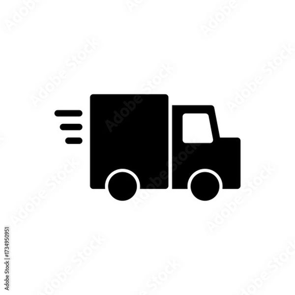 Fototapeta Delivery truck icon vector for web and mobile app. Delivery truck sign and symbol. Shipping fast delivery icon