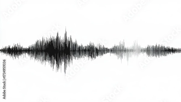 Fototapeta Sound Waveform Black and White Visualization for Audio and Music Design