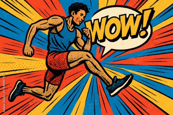 Obraz Pop Art Jumping Athlete