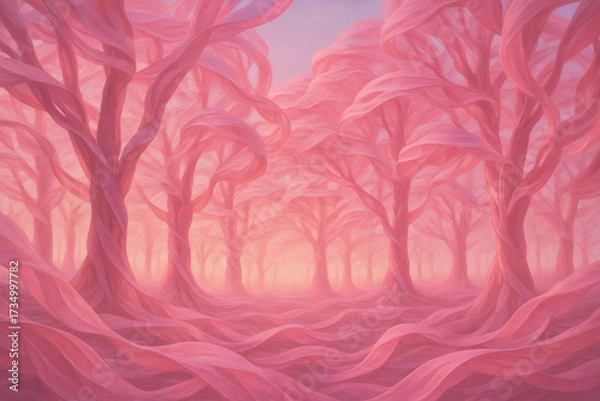 Obraz Pink Ribbon Forest