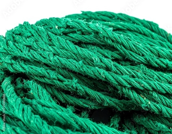Fototapeta Close-up of coiled green rope