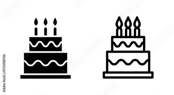 Obraz Cake icon symbol for apps and websites. Cake sign and symbol. Birthday cake icon