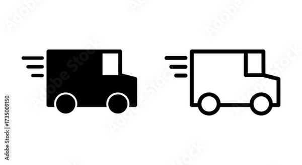 Fototapeta Delivery truck icon symbol for apps and websites. Delivery truck sign and symbol. Shipping fast delivery icon