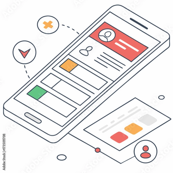 Obraz Mobile phone with user interface