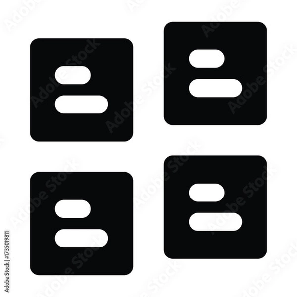Fototapeta Solid black sticky notes illustration in flat simple design, representing memo pads for reminders and quick notes. Perfect for office and school use.