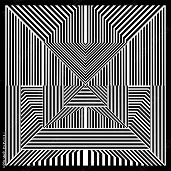 Fototapeta Black And White Pattern Vecto. Geometric Retro Vintage Pattern. Repeated And Decorative Design That Can Be Used For Packaging, Decorating, Interior Design, Wallpapers, Banners.