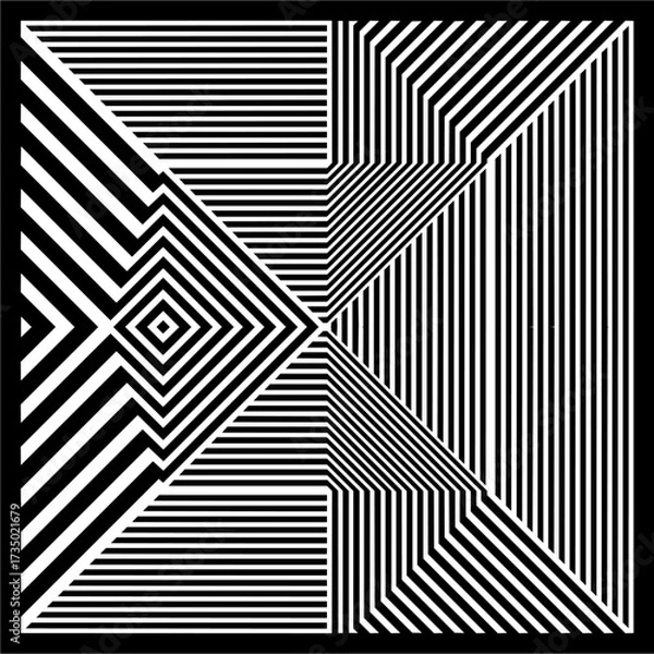 Fototapeta Black And White Pattern Vecto. Geometric Retro Vintage Pattern. Repeated And Decorative Design That Can Be Used For Packaging, Decorating, Interior Design, Wallpapers, Banners.