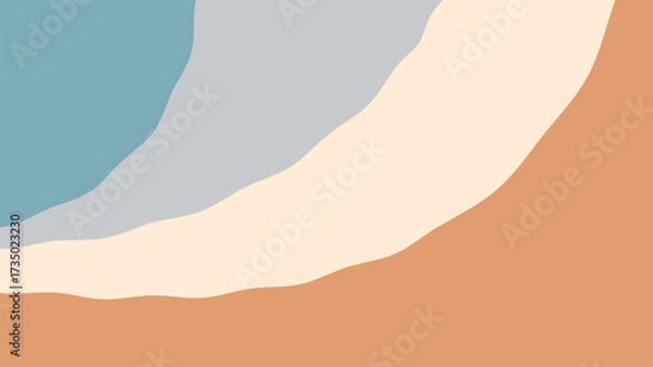 Fototapeta abstract brown green pastel wave layered background vector design