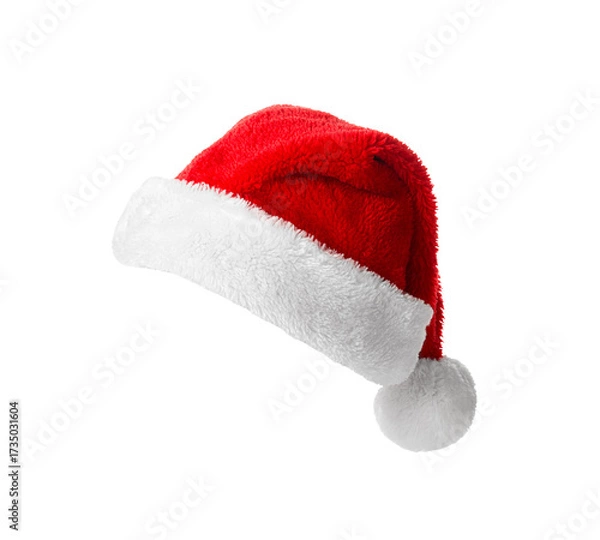 Fototapeta Santa Claus helper hat, closeup object. Isolated on transparent background. Christmas and New Year celebration