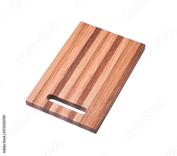 Fototapeta Wooden cutting board, closeup object. Isolated on transparent background