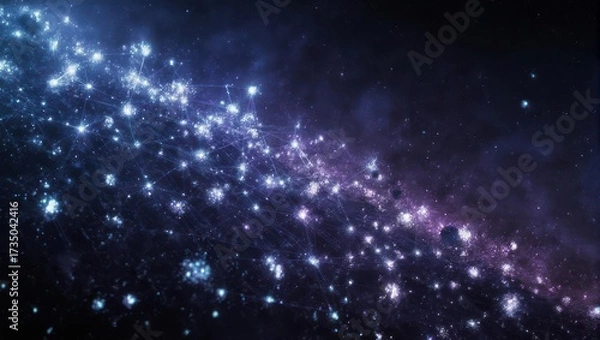 Obraz Cosmic network of glowing points and nebulae in deep space
