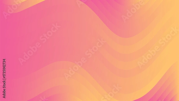Fototapeta orange gradient abstract vector background with waves pattern