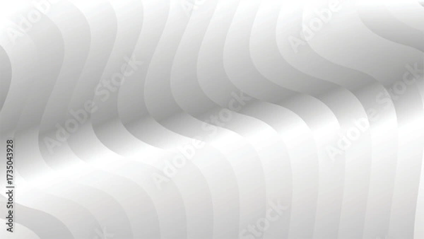 Fototapeta Abstract metal background with white flowing waves and light patterns
