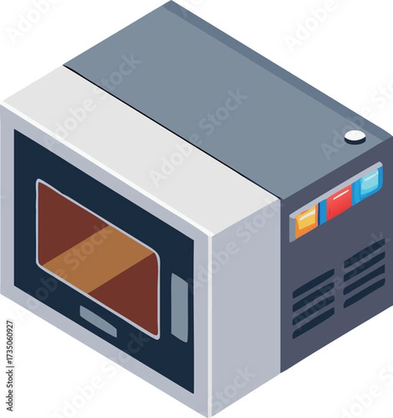 Fototapeta Icon of a microwave oven on a plain white background, illustrating a common kitchen appliance.