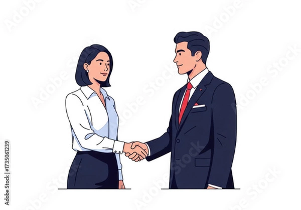 Fototapeta Business partners shaking hands isolated on transparent background