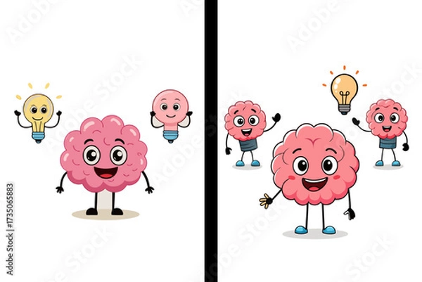 Fototapeta Cartoon brain having idea
