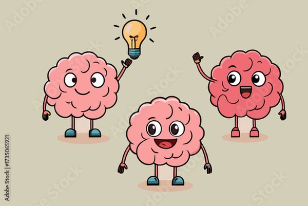 Fototapeta Cartoon brain having idea
