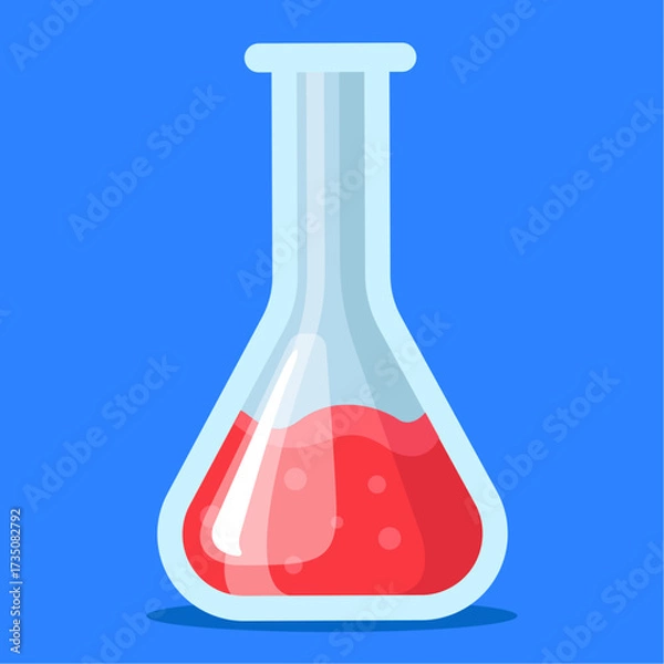 Obraz laboratory flask with red liquid