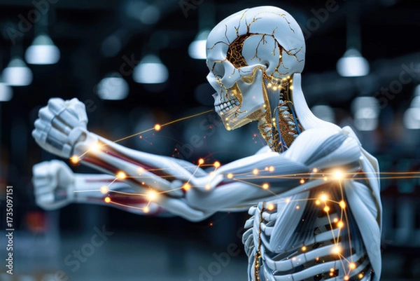 Fototapeta Anatomy of the Human Body: This image delves into the intricate and fascinating details of the human skeletal and muscular systems, highlighting the underlying structure.