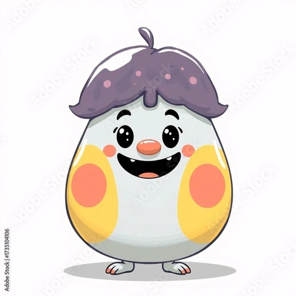 Fototapeta Whimsical Animated Character: A vibrant, endearing cartoon character springs to life with a playful grin and captivating features, perfect for children's stories, educational resources.