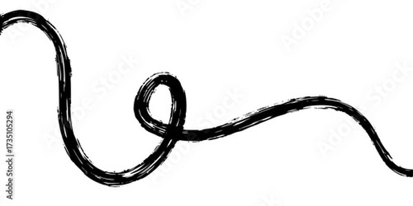 Fototapeta hand drwan black grunge curve line. vector