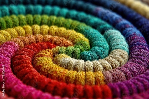 Obraz Colorful Spiral Yarn Pattern With Glitter