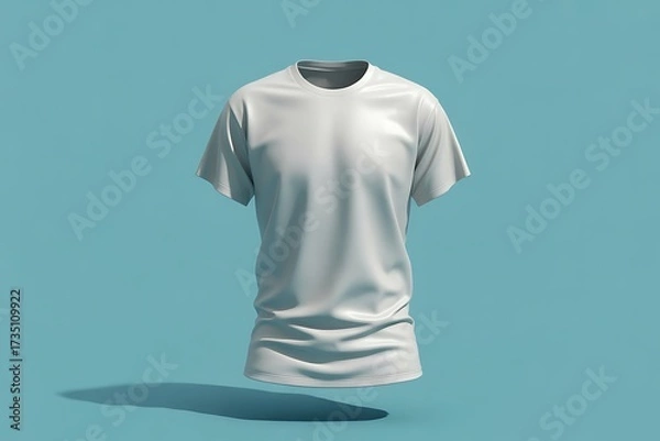 Fototapeta Clean white t-shirt mockup template for apparel branding and design projects
