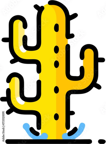Fototapeta Cactus Icon, Desert Plant, Flora, Isolated Vector Design, Botanical Element