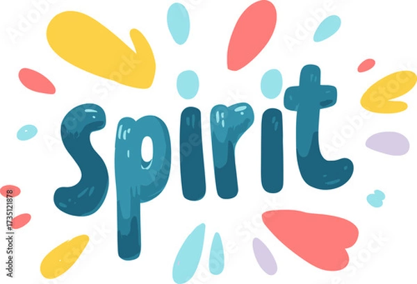 Fototapeta Vibrant celebration of spirit with colorful design showcasing joy and positivity isolated on transparent background. Vector illustration.