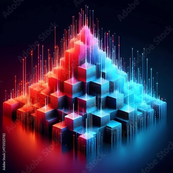 Fototapeta Stacked Particle Block Histogram