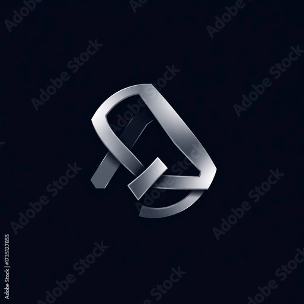 Fototapeta Geometric Emblem on Dark Backdrop: A modern, stylized geometric emblem design is presented against a stark dark backdrop, creating a sense of sophistication and elegance.