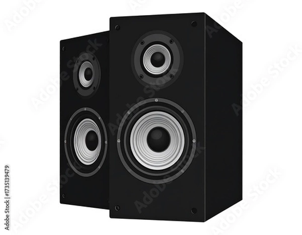 Obraz Two black stereo speakers