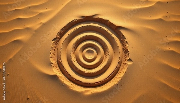 Obraz Desert sand patterns aerial view nature photography arid landscape abstract design spiral formations