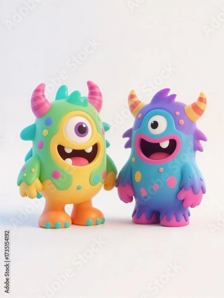 Obraz 3D colorful cute monster