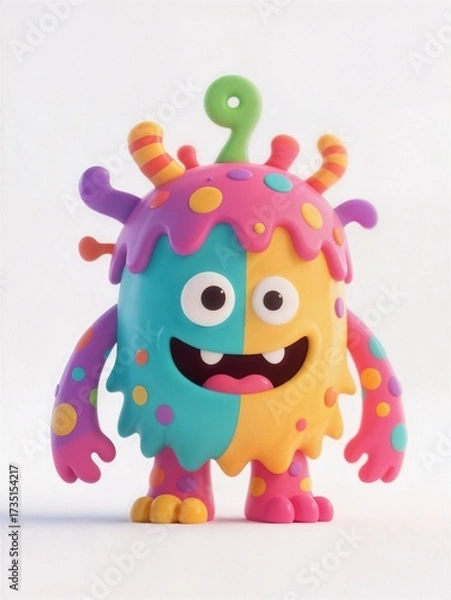 Obraz 3D colorful cute monster
