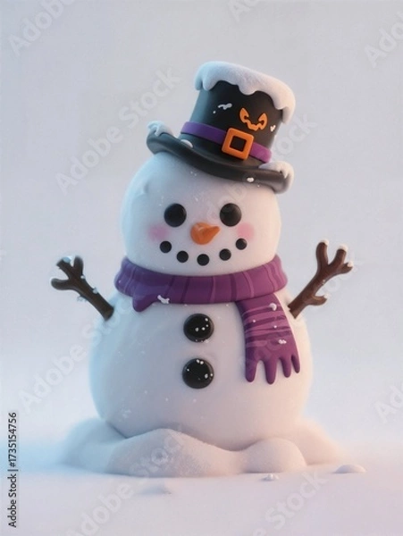 Obraz 3D snowman with Halloween decoration