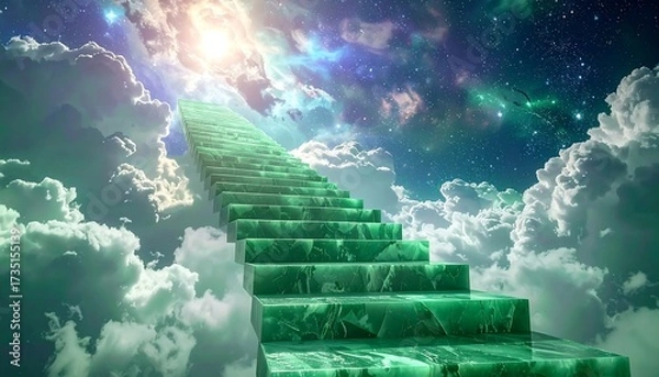 Obraz Jade staircase ascends to sky