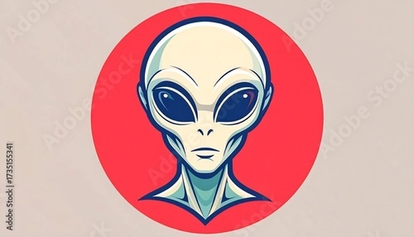 Obraz Alien portrait on red circle