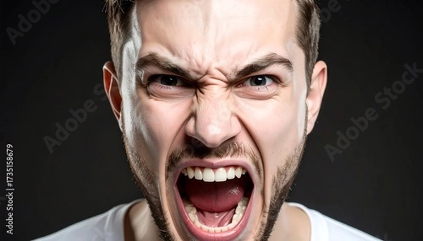 Obraz Angry man's intense scream