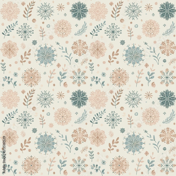 Fototapeta Farblic abstract seamless floral pattern