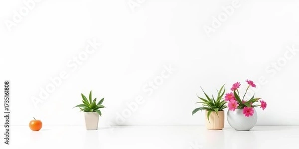 Fototapeta Clean, unblemished white surface, perfect backdrop, screen, minimalism