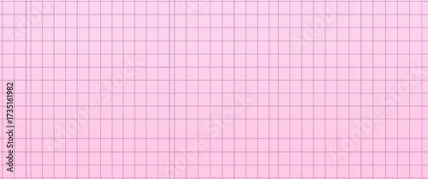 Fototapeta Seamless pink grid paper texture; delicate, subtle graph background,  notebook,  tileable