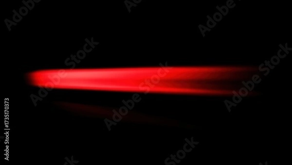 Fototapeta Red light trail with horizontal streaks and dynamic motion effects, creating high-speed energy visuals, futuristic design, and abstract tech patterns.
