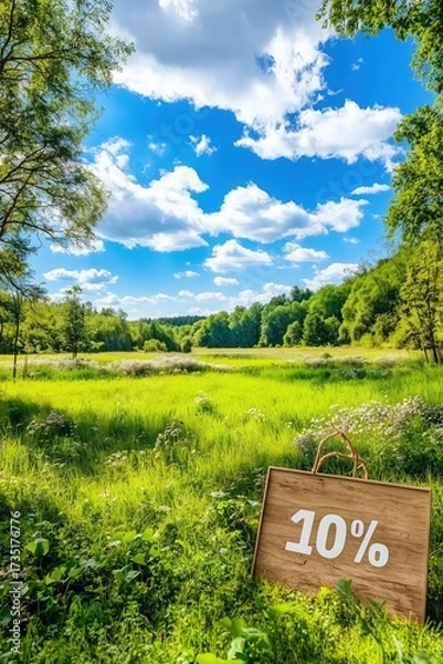 Obraz yellow tag discount, Price drop promotion, Retail markdown signage, Seasonal savings concept, E-commerce discount icon, Clearance stock image,