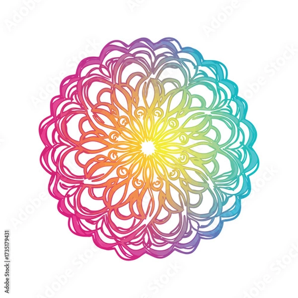 Fototapeta Abstract colorful floral background design with circles, pink flower, and daisy blossom pattern illustration