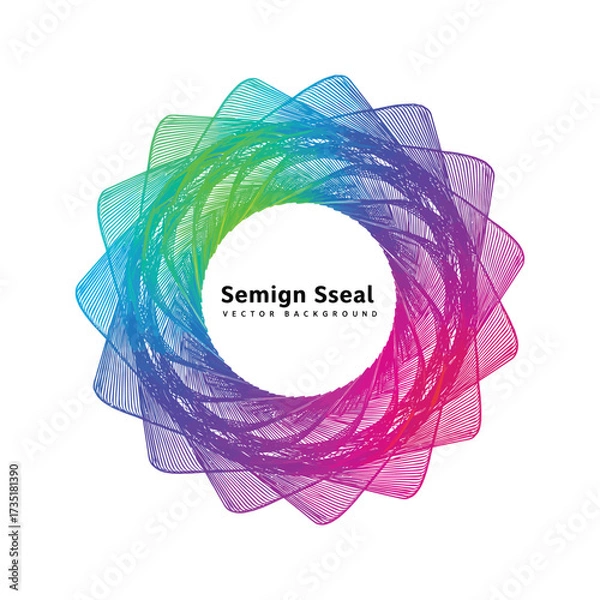 Fototapeta Abstract colorful vector design illustration with circles, floral elements, and wave pattern for a business backdrop template