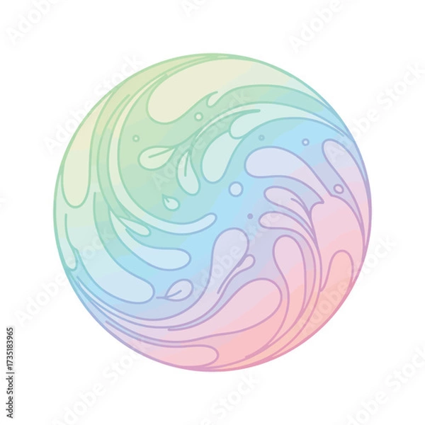 Fototapeta Vector illustration of a floral pattern Easter egg design with colorful ornament