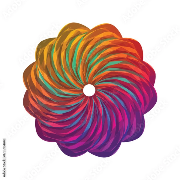 Fototapeta Abstract colorful vector flower illustration pattern with 3D colorful beads isolated on white