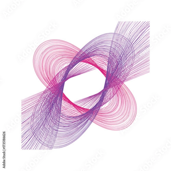 Fototapeta Abstract vector illustration with colorful wavy lines, a modern digital design pattern for wallpaper and backgrounds