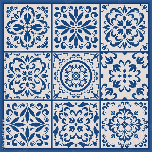 Obraz Portuguese tiles with azulejo ornaments